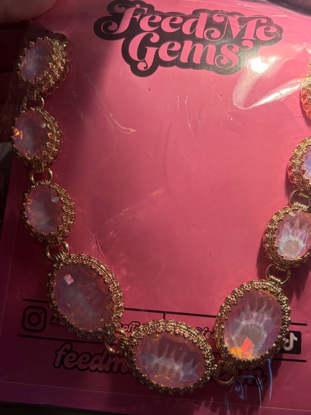 NEW Feed Me Gems Pink Opal “Princess” Necklace - Picture 7 of 13